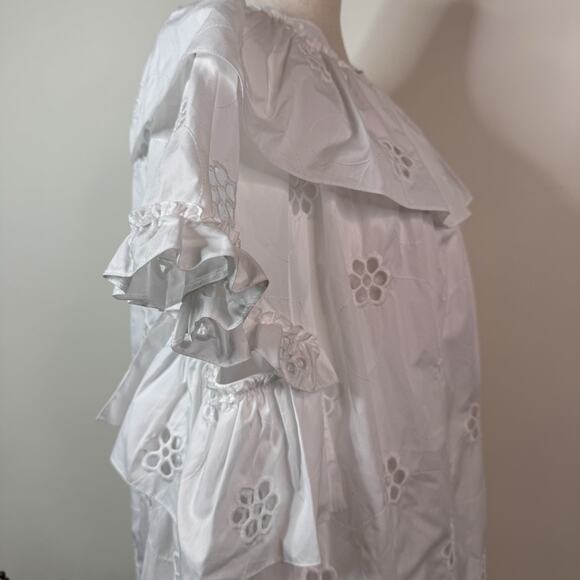 NWT Simone Rocha Frill Trim Midi Dress A Line Embroidered Eyelet Size US 4 - Picture 10 of 13